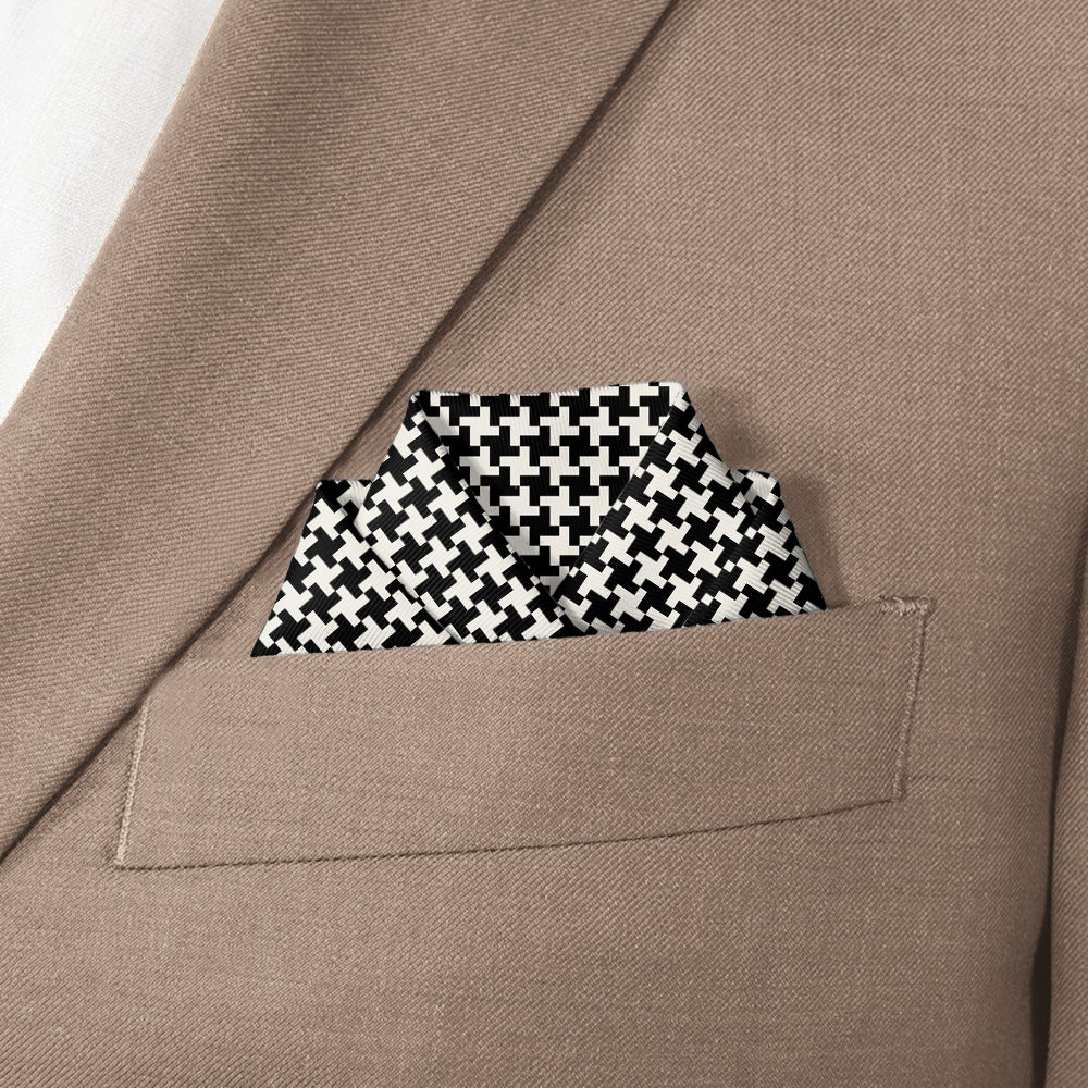 Puppytooth Pocket Square - Scalloped Fold - Knotty Tie Co.