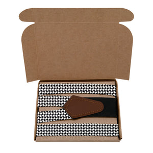 Puppytooth Suspenders - Kraft Gift Box Packaging - Knotty Tie Co.