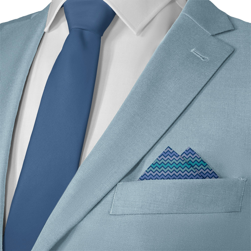 Quake Geometric Pocket Square - Matching Necktie- Knotty Tie Co.