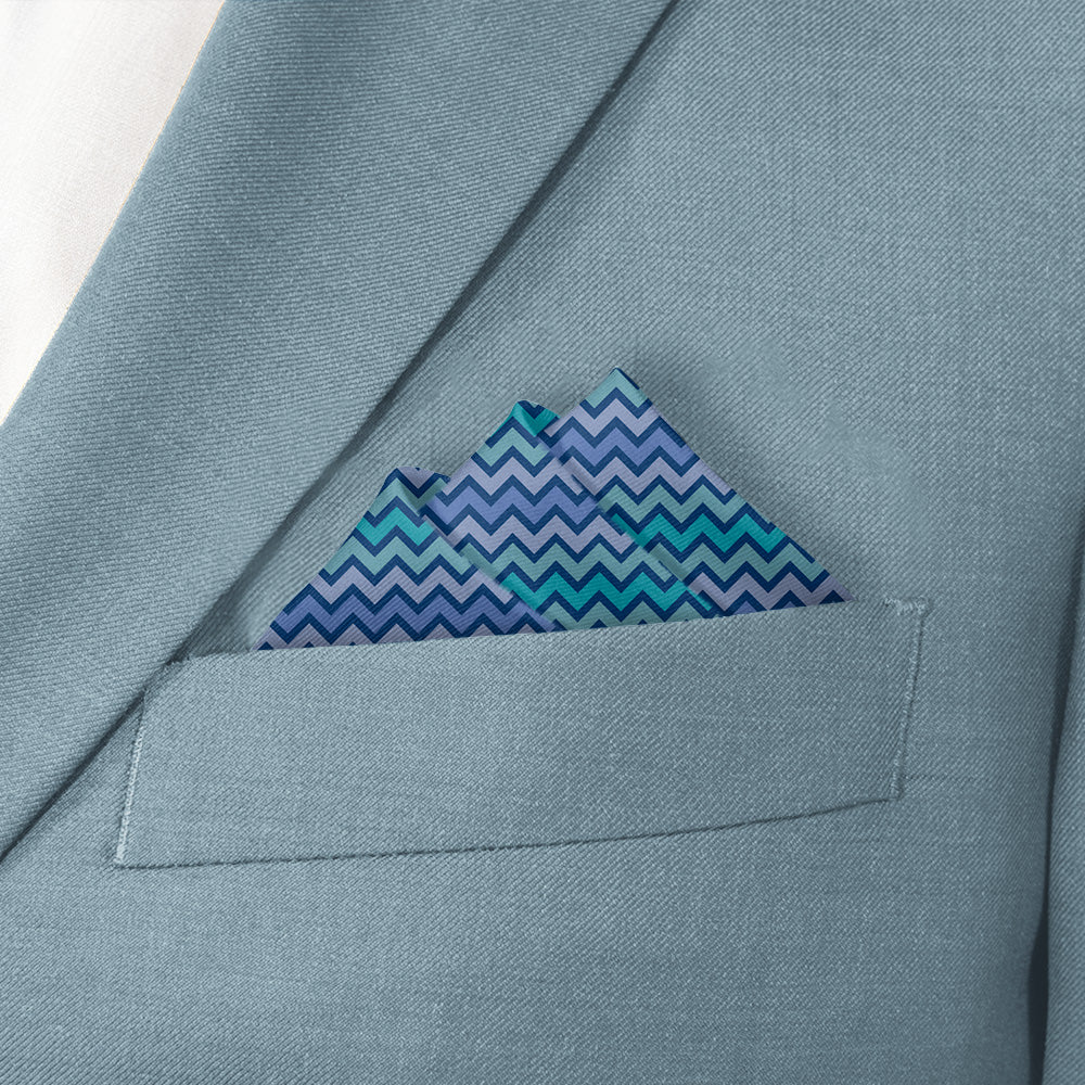 Quake Geometric Pocket Square - Stairs Fold - Knotty Tie Co.