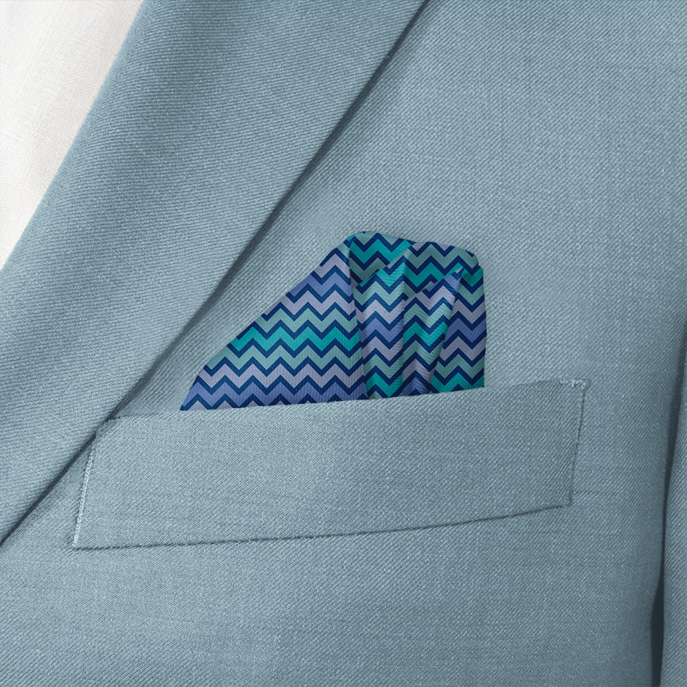 Quake Geometric Pocket Square - Wave Fold - Knotty Tie Co.