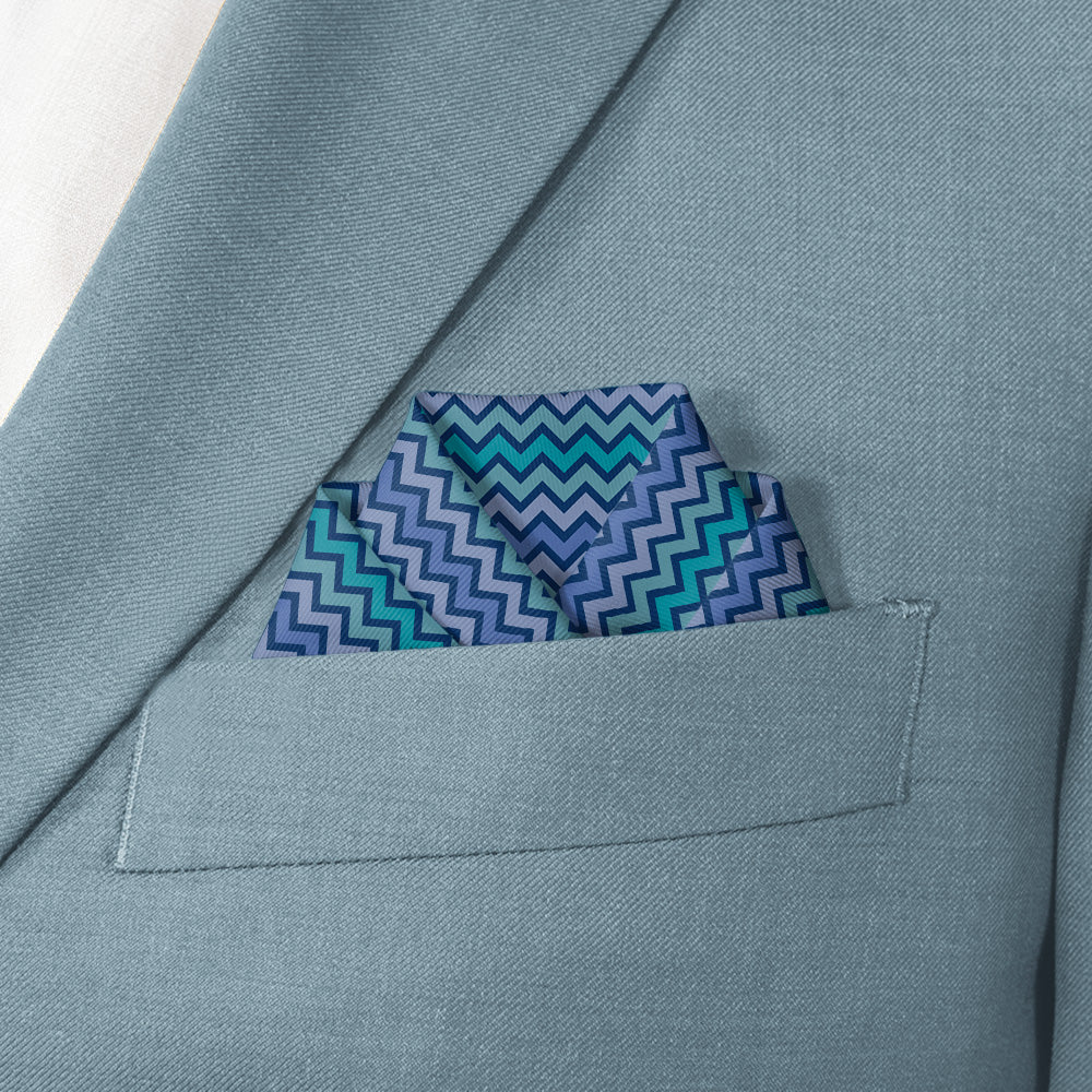 Quake Geometric Pocket Square - Scalloped Fold - Knotty Tie Co.