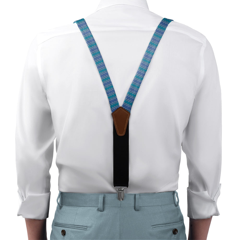 Quake Geometric Suspenders - On Model Front View - Knotty Tie Co.