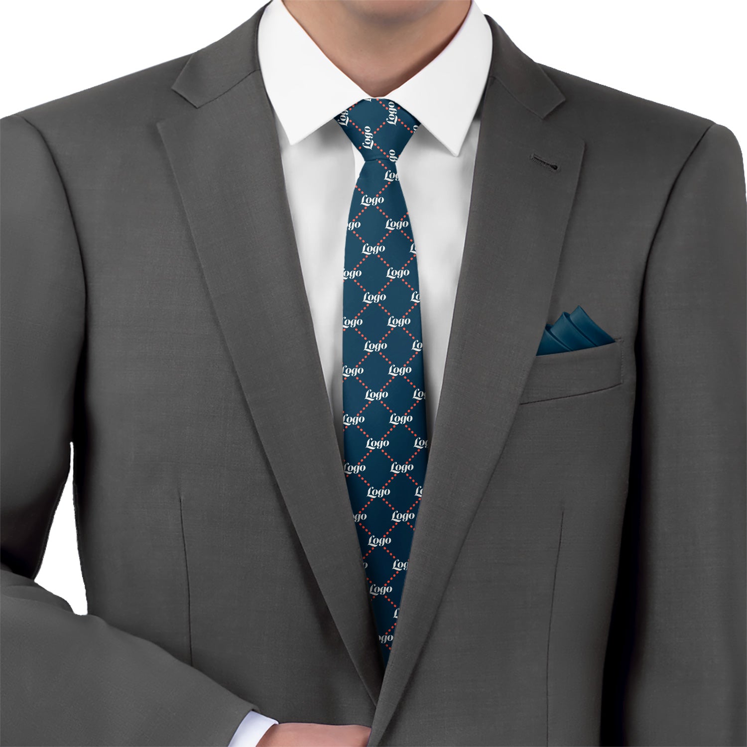 Custom Quilted 2 Logo Tie - Suit - Knotty Tie Co.