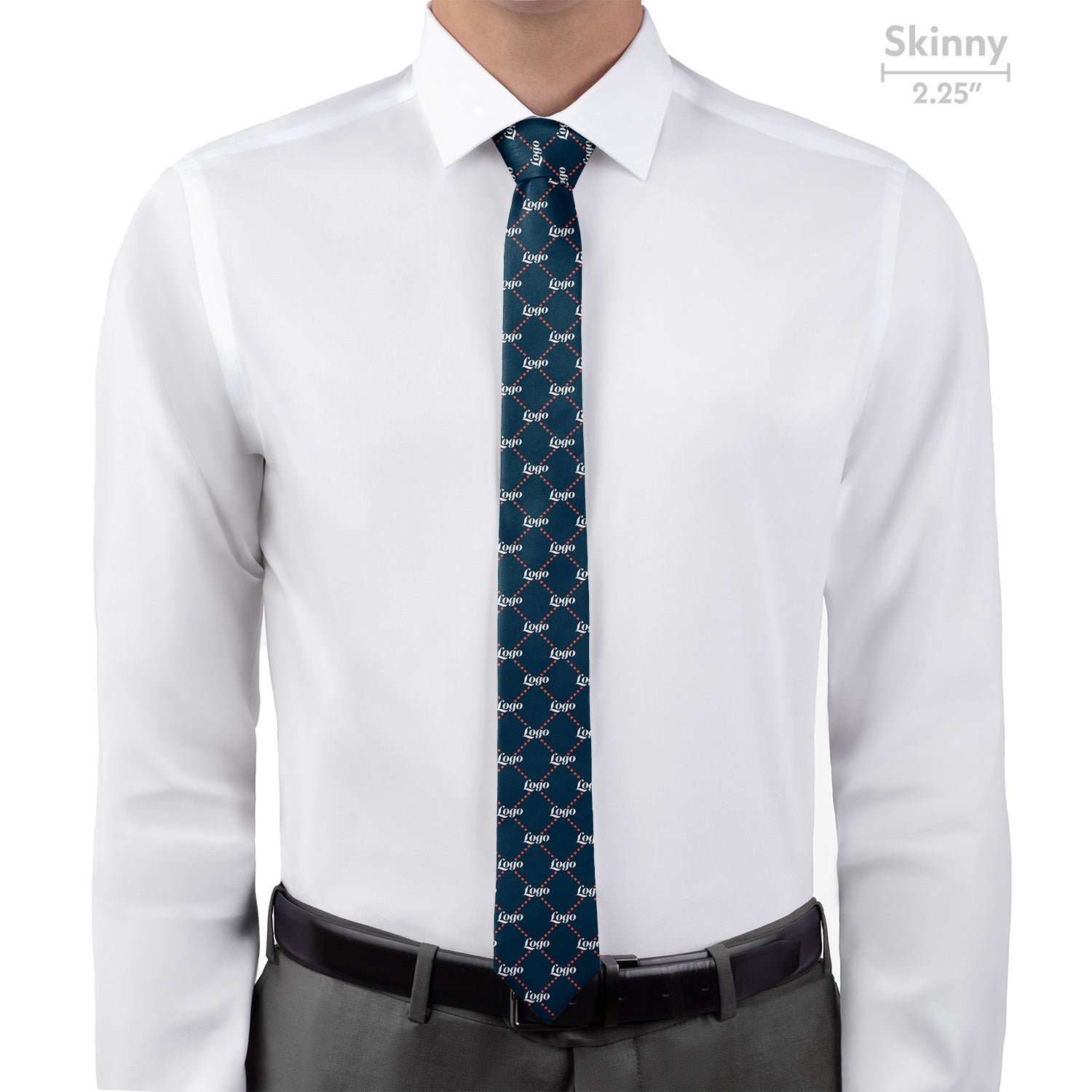 Custom Quilted 2 Logo Tie - Skinny - Knotty Tie Co.