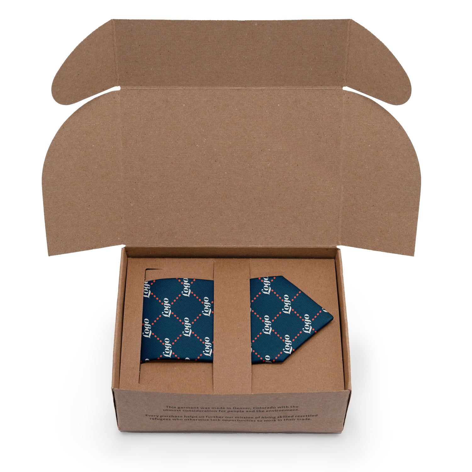 Custom Quilted 2 Logo Tie - Packaging - Knotty Tie Co.