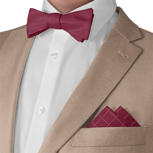 Quilted Plaid Pocket Square - Matching Bow Tie - Knotty Tie Co.