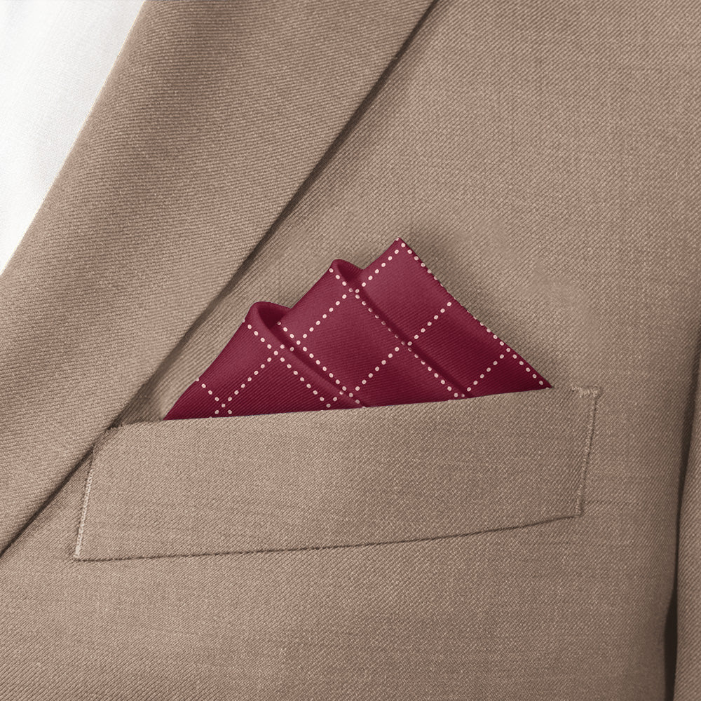 Quilted Plaid Pocket Square - Stairs Fold - Knotty Tie Co.