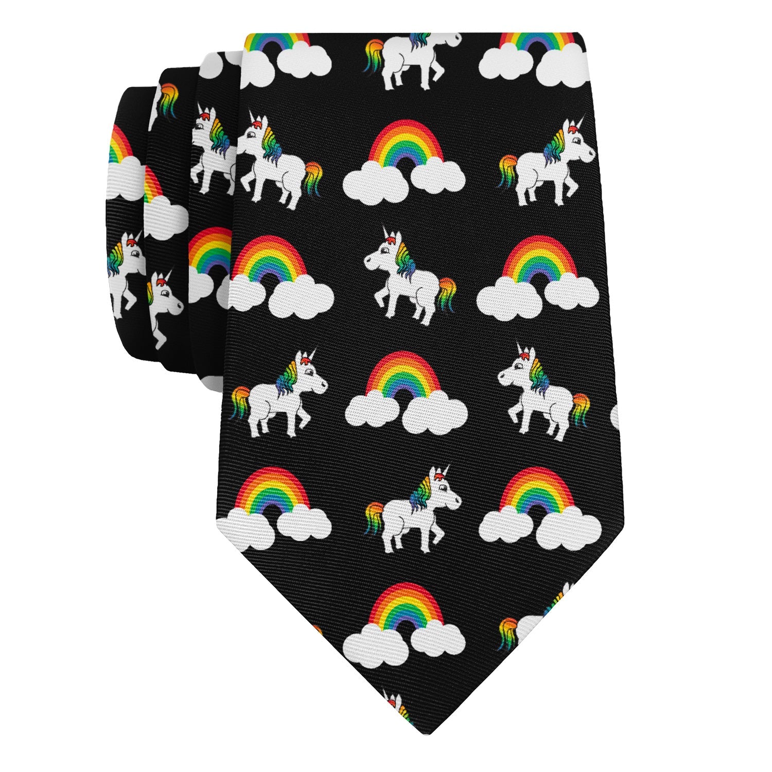 Rainbow Unicorn Necktie - Rolled - Knotty Tie Co.