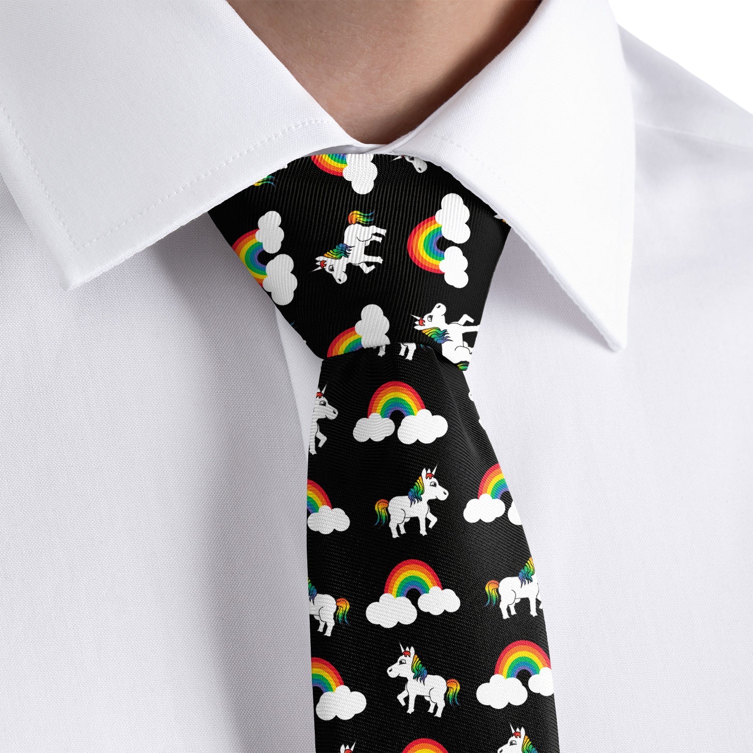 Rainbow Unicorn Necktie - Rolled - Knotty Tie Co.