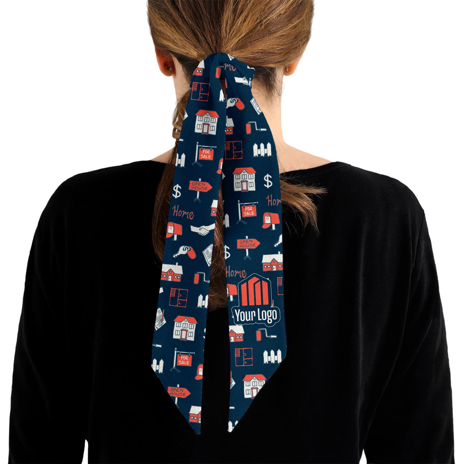 Real Estate 1 Hair Flat Lay Logo Scarf - Knotty Tie Co.