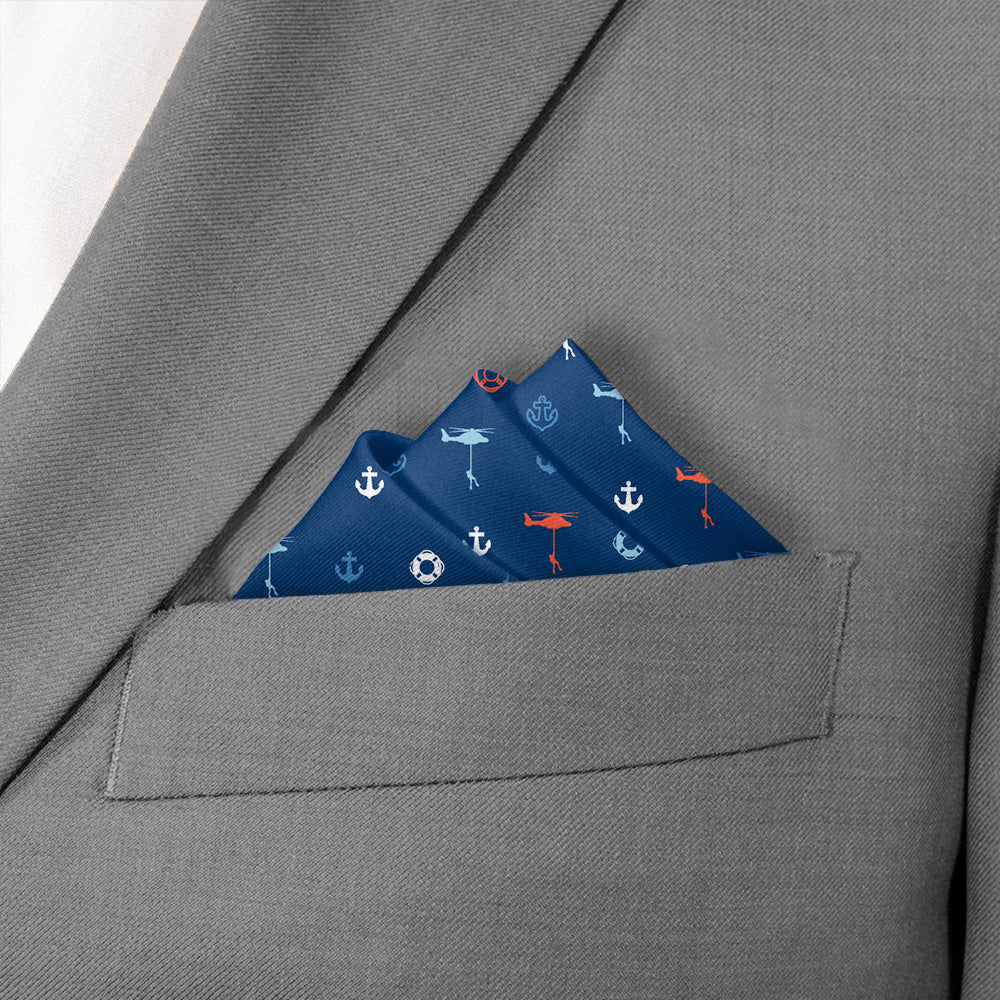 Rescue Diver Pocket Square - Stairs Fold - Knotty Tie Co.