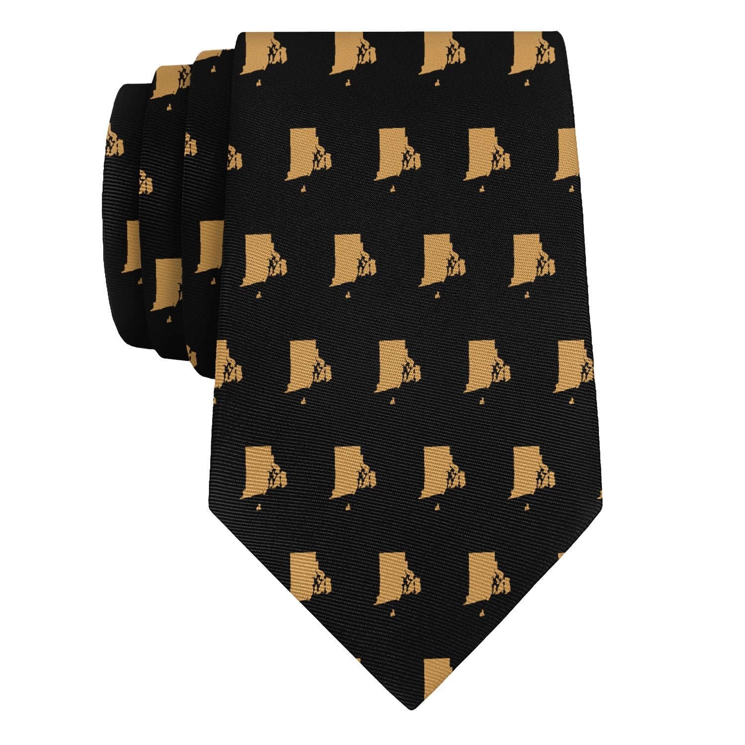 Rhode Island State Outline Necktie - Rolled - Knotty Tie Co.