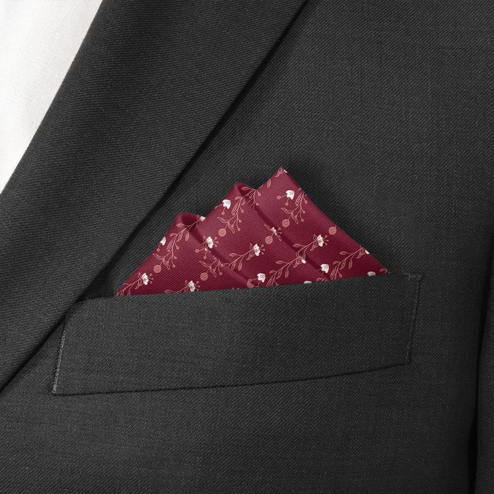 Riviere Floral Pocket Square - Stairs Fold - Knotty Tie Co.