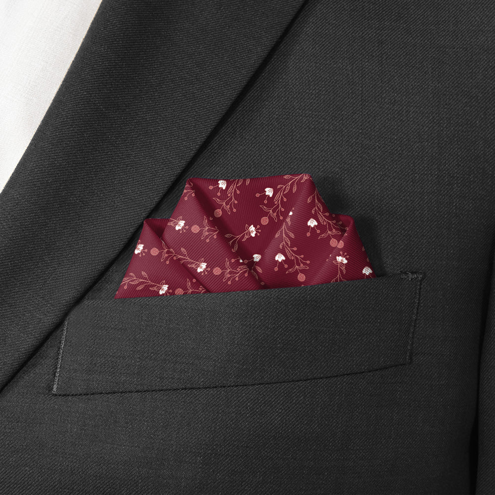 Riviere Floral Pocket Square - Scalloped Fold - Knotty Tie Co.