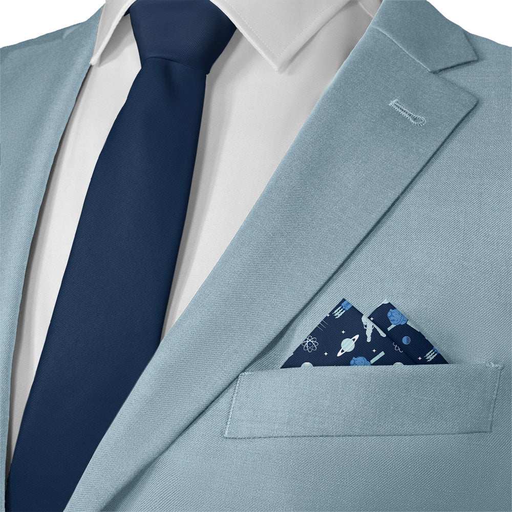 Rocket Man Space Pocket Square - Matching Necktie- Knotty Tie Co.