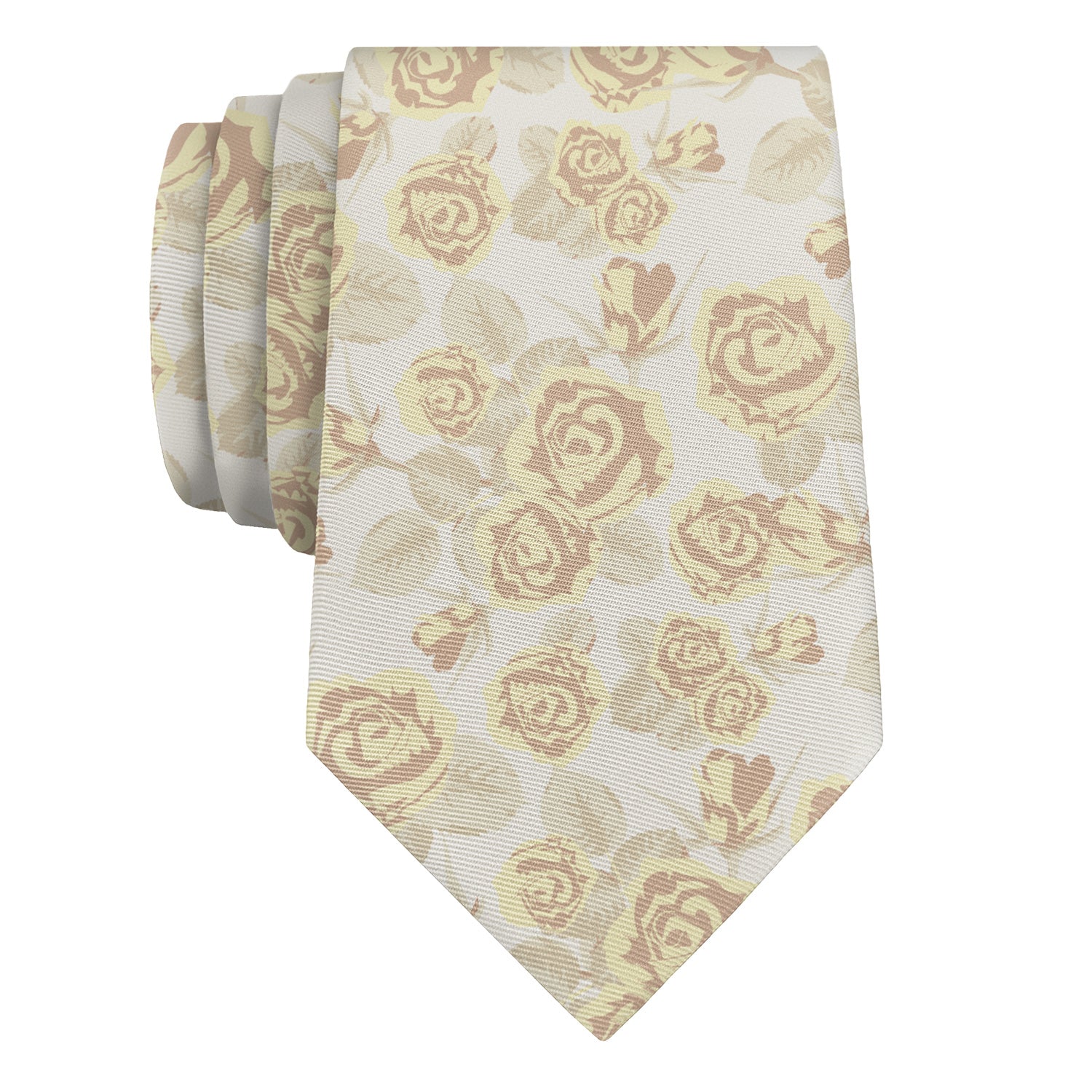 Rose Bud Floral Necktie - Rolled - Knotty Tie Co.