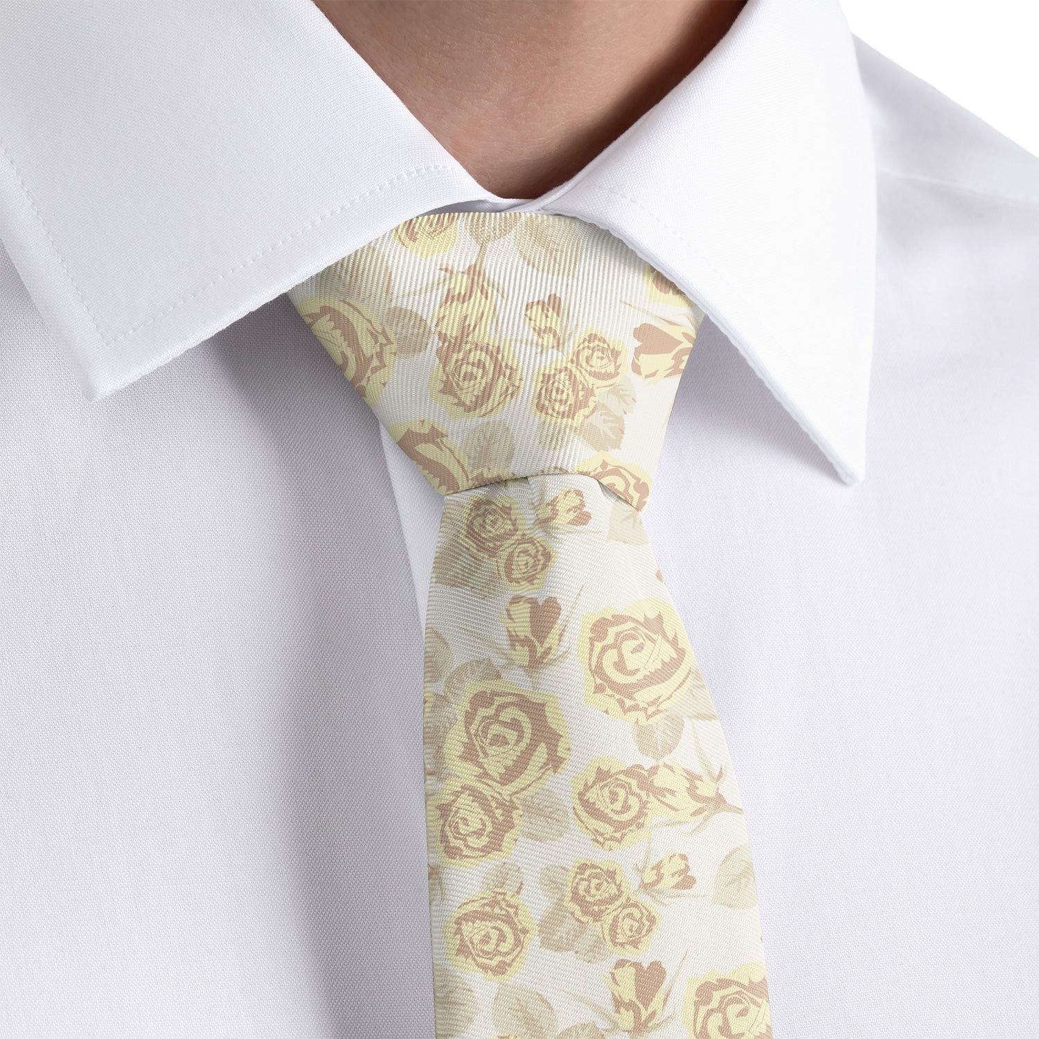 Rose Bud Floral Necktie - Rolled - Knotty Tie Co.