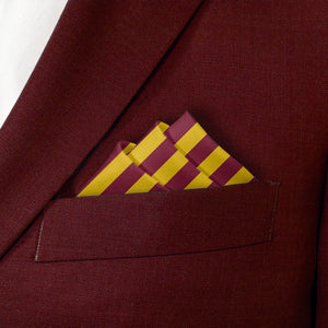 Rugby Stripe Pocket Square - Stairs Fold - Knotty Tie Co.