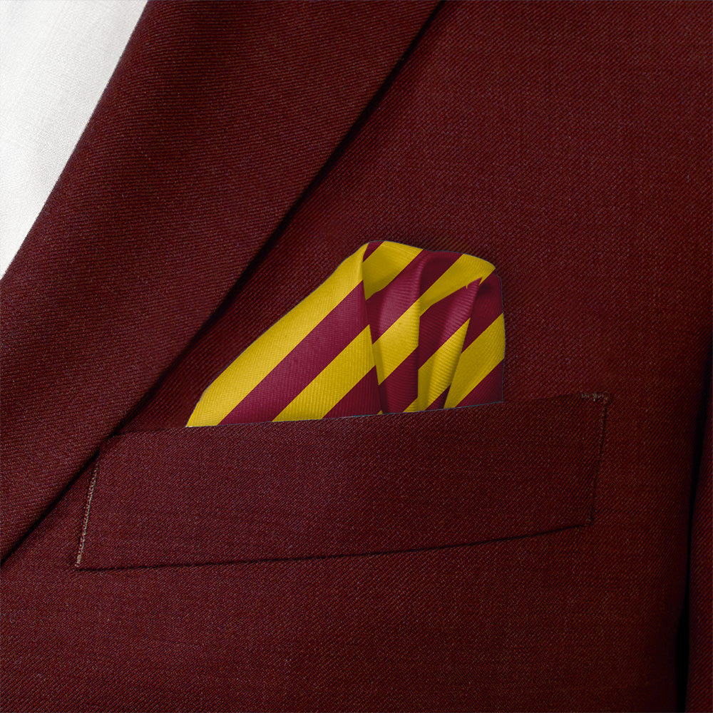 Rugby Stripe Pocket Square - Wave Fold - Knotty Tie Co.