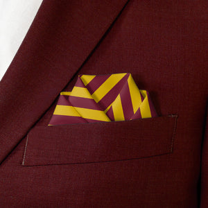 Rugby Stripe Pocket Square - Scalloped Fold - Knotty Tie Co.