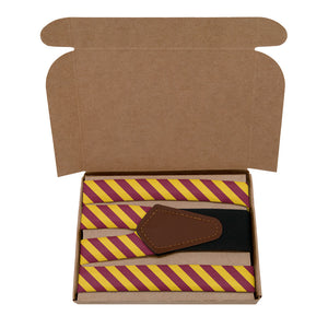 Rugby Stripe Suspenders - Kraft Gift Box Packaging - Knotty Tie Co.