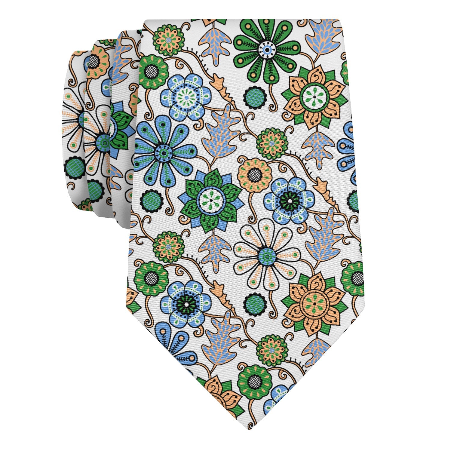 Rural Floral Necktie - Rolled - Knotty Tie Co.