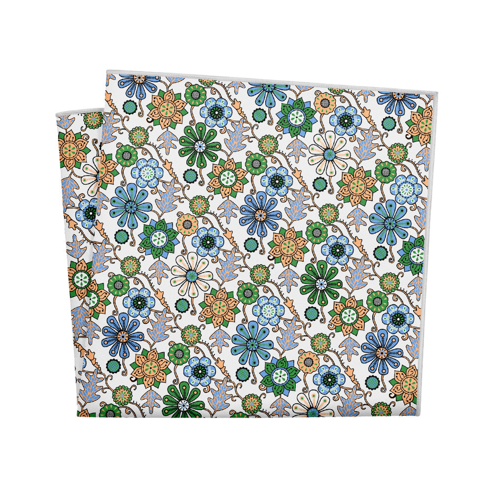 Rural Floral Pocket Square - 12" Square - Knotty Tie Co.