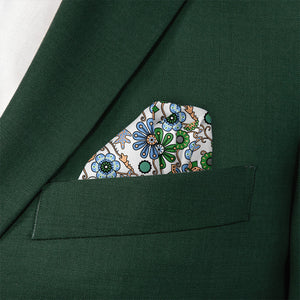 Rural Floral Pocket Square - Wave Fold - Knotty Tie Co.