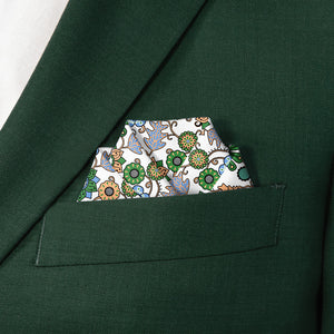 Rural Floral Pocket Square - Scalloped Fold - Knotty Tie Co.