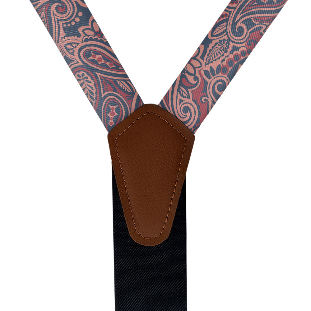 Rustica Paisley Suspenders - Vegan Leather Y-Back - Knotty Tie Co.