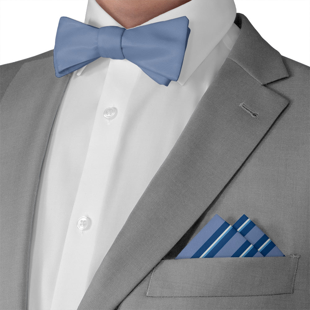 Salem Stripe Pocket Square - Matching Bow Tie - Knotty Tie Co.