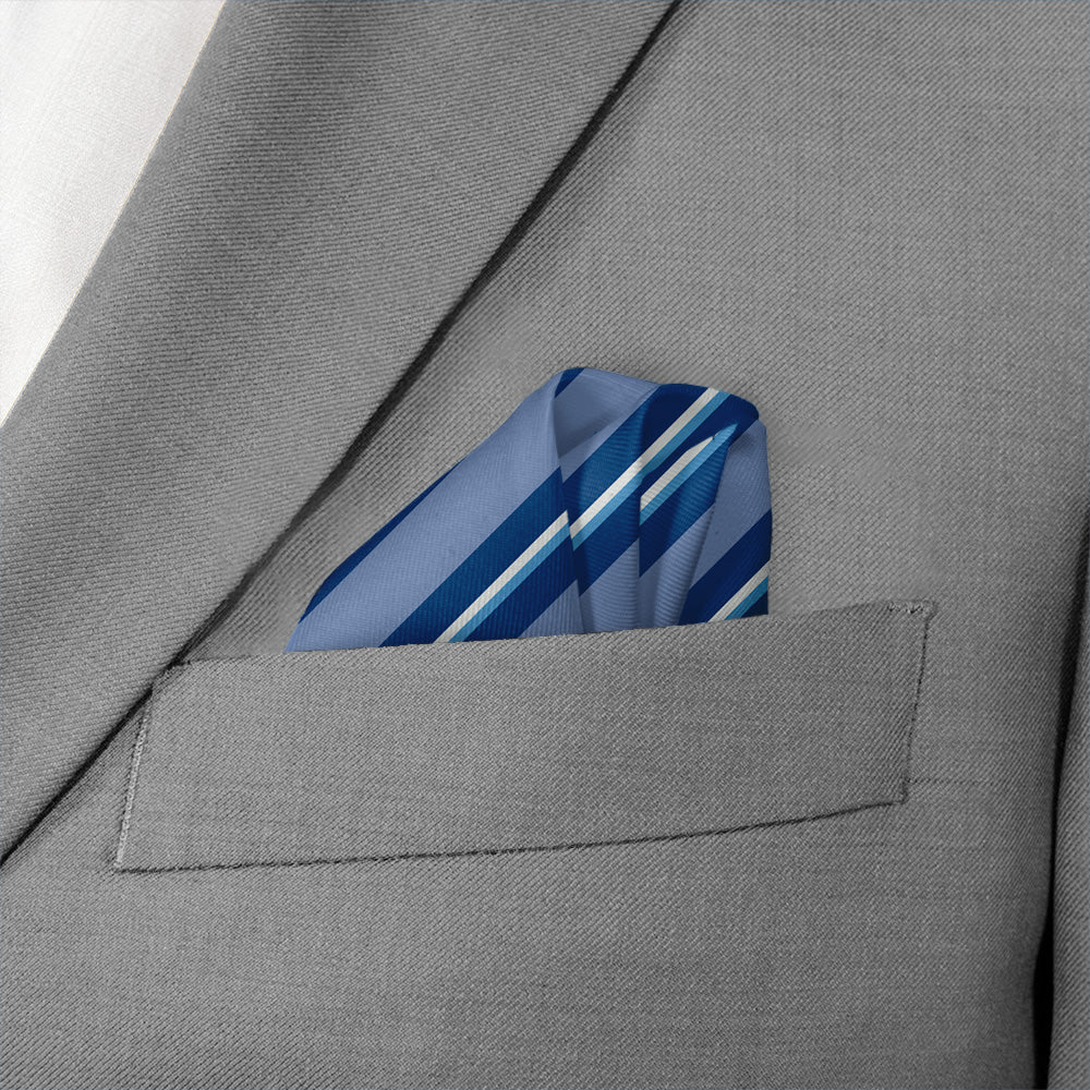 Salem Stripe Pocket Square - Wave Fold - Knotty Tie Co.