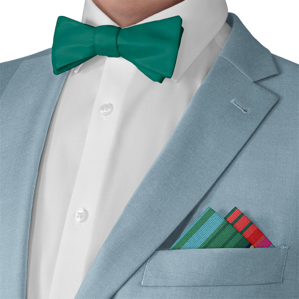 Saltillo Stripe Pocket Square - Matching Bow Tie - Knotty Tie Co.