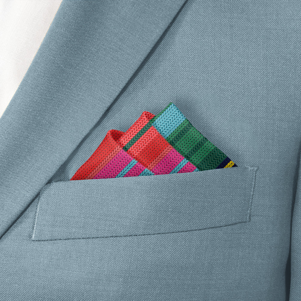 Saltillo Stripe Pocket Square - Stairs Fold - Knotty Tie Co.