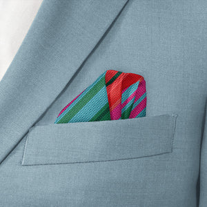 Saltillo Stripe Pocket Square - Wave Fold - Knotty Tie Co.