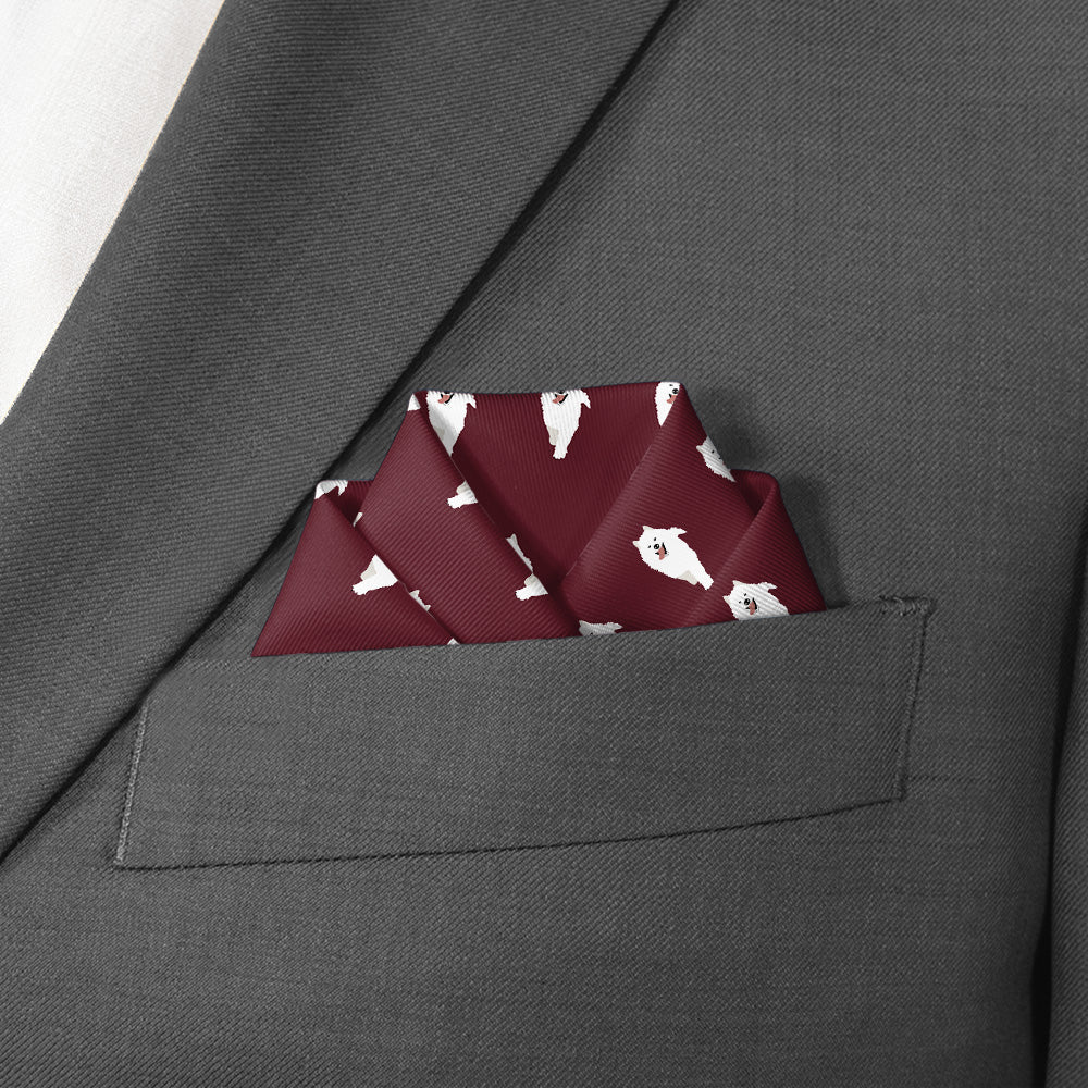 Samoyed Pocket Square - Scalloped Fold - Knotty Tie Co.