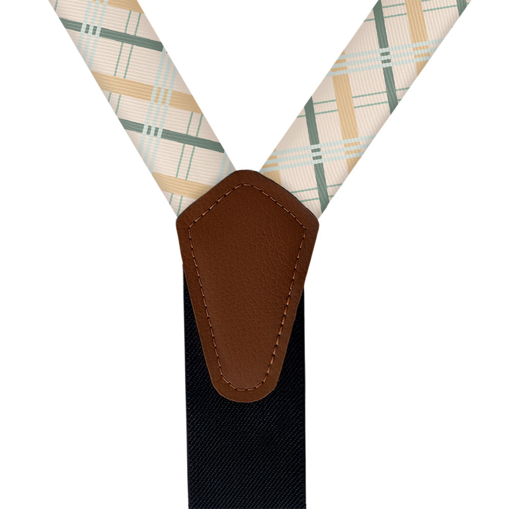 Savannah Plaid Suspenders - Vegan Leather Y-Back - Knotty Tie Co.