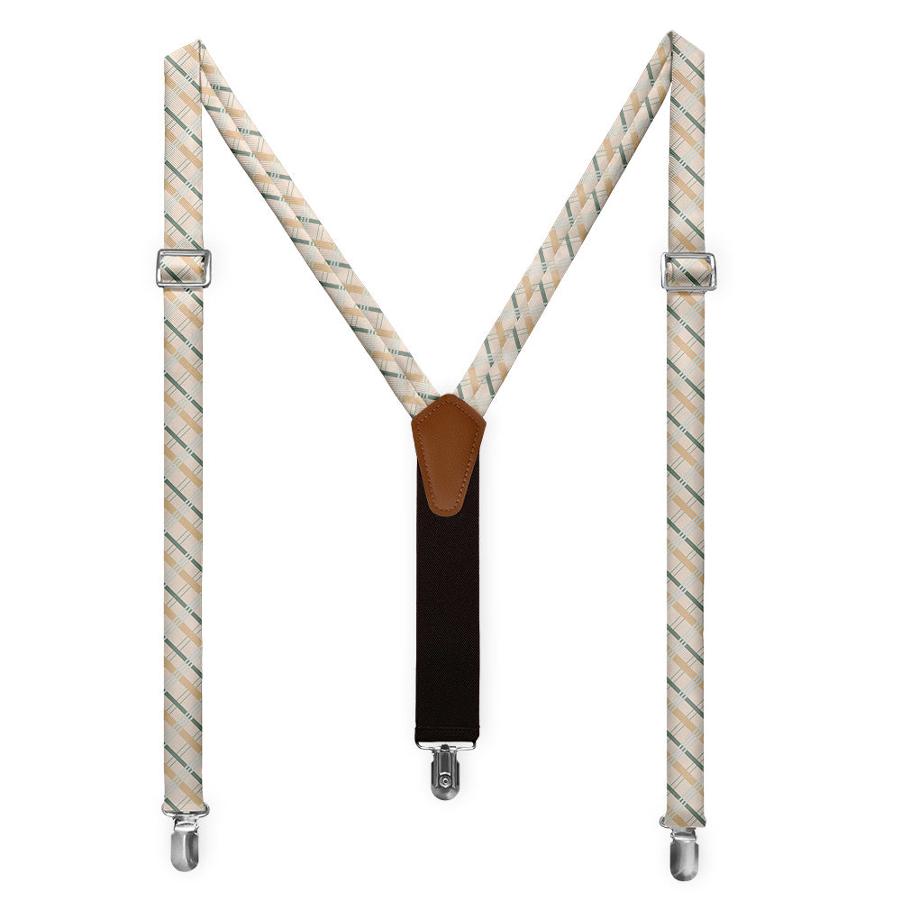 Savannah Plaid Suspenders - Full Front View - Knotty Tie Co.