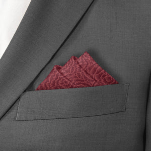 Scribble Blossom Pocket Square - Stairs Fold - Knotty Tie Co.