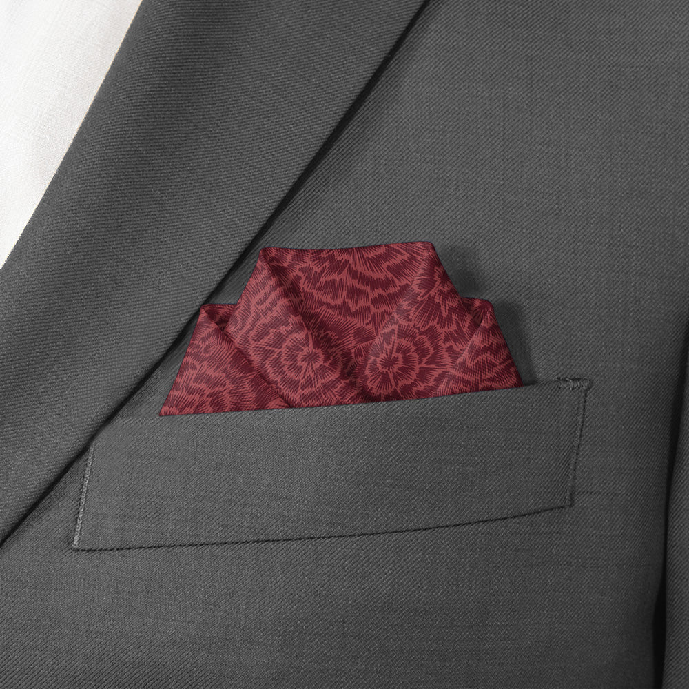 Scribble Blossom Pocket Square - Scalloped Fold - Knotty Tie Co.