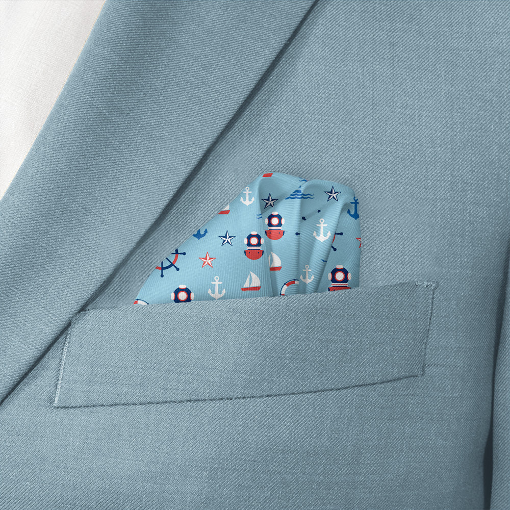 Sea Faring Pocket Square - Wave Fold - Knotty Tie Co.