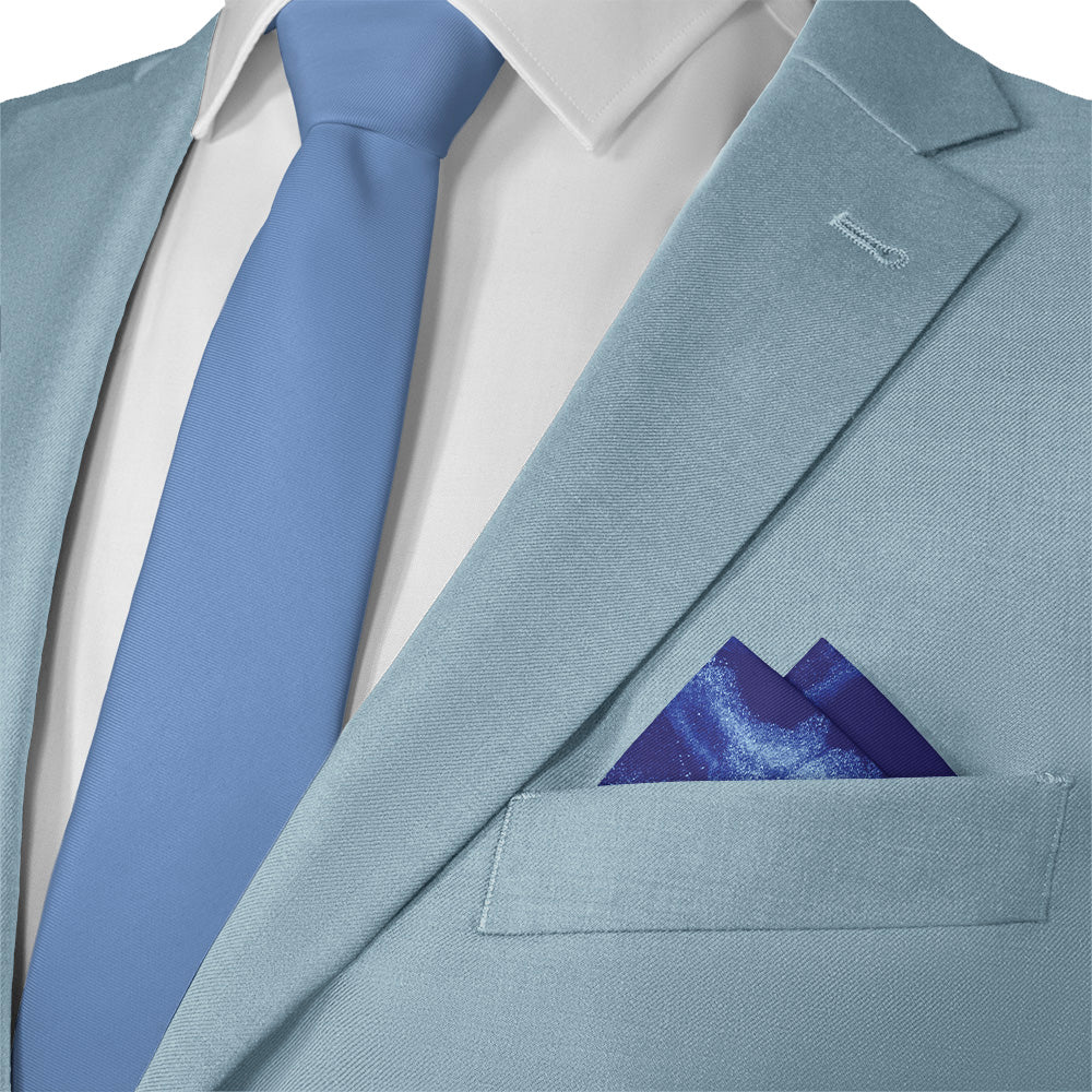 Sea Ice Pocket Square - Matching Necktie- Knotty Tie Co.