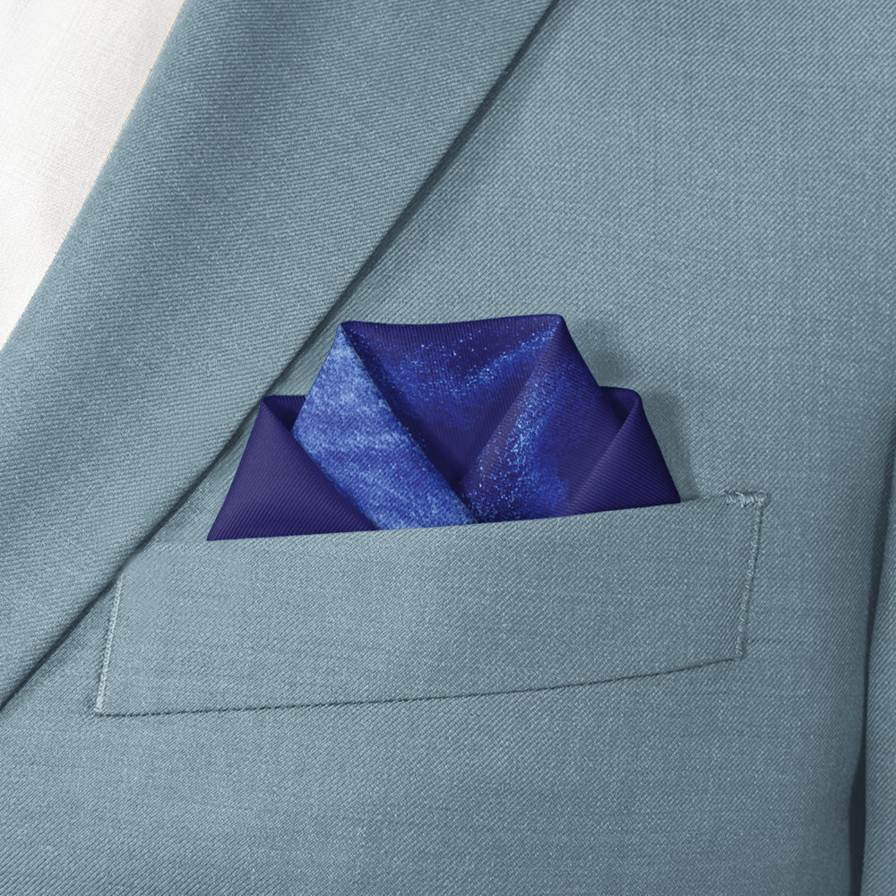 Sea Ice Pocket Square - Scalloped Fold - Knotty Tie Co.