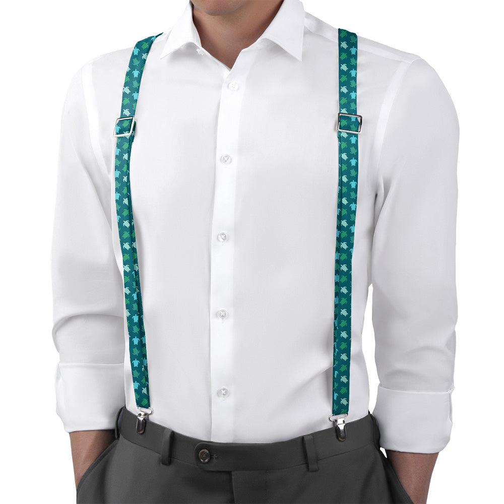 Sea Turtles Suspenders - Main View - Knotty Tie Co.