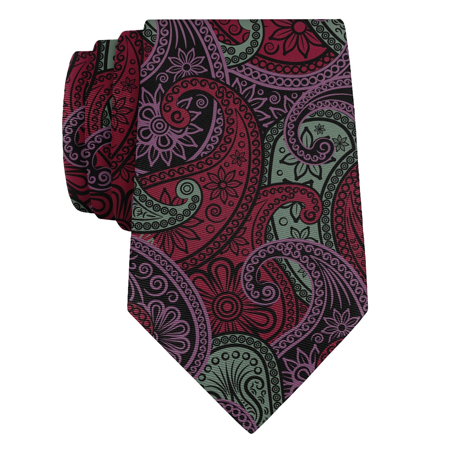 Sebastian Paisley Necktie - Rolled - Knotty Tie Co.