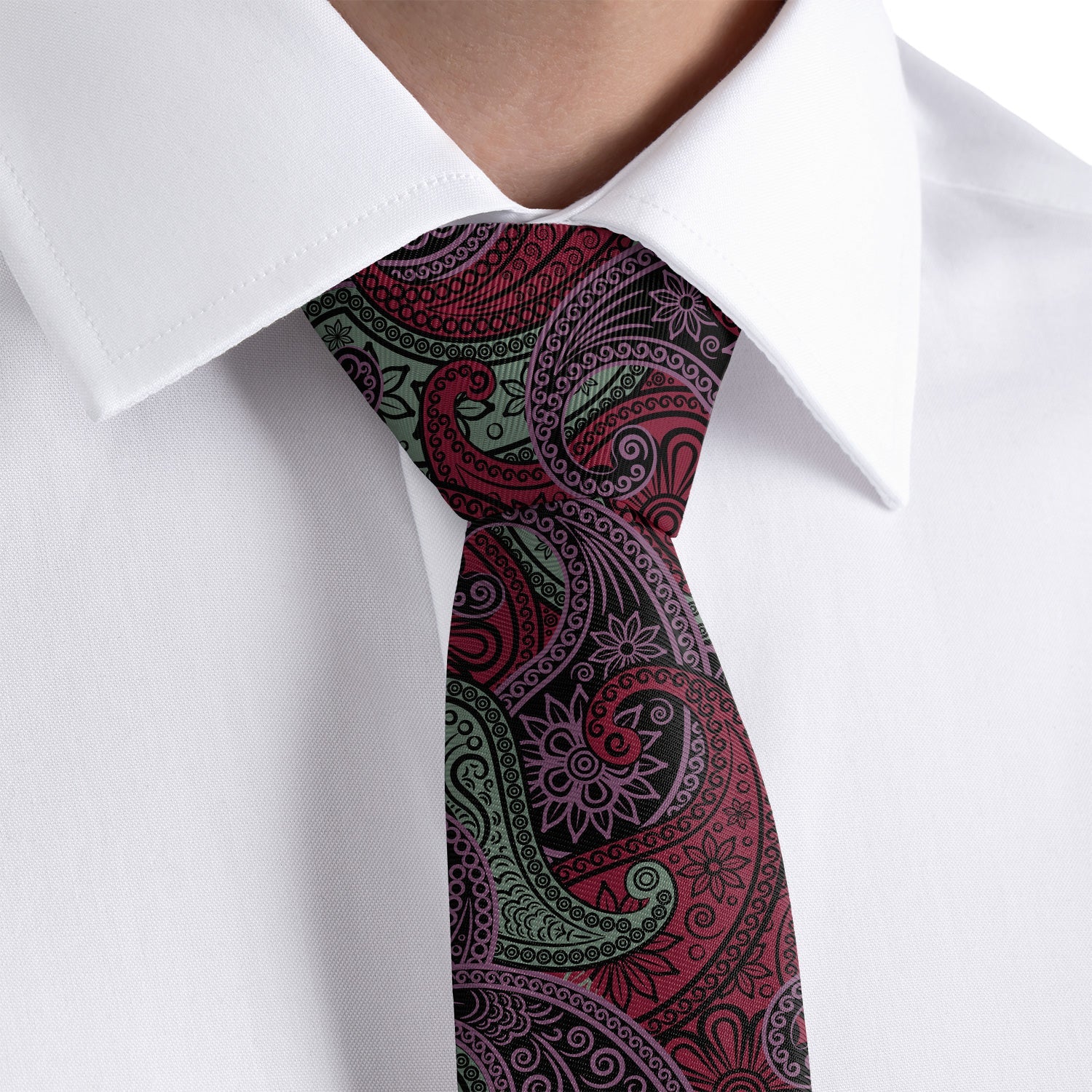 Sebastian Paisley Necktie - Rolled - Knotty Tie Co.