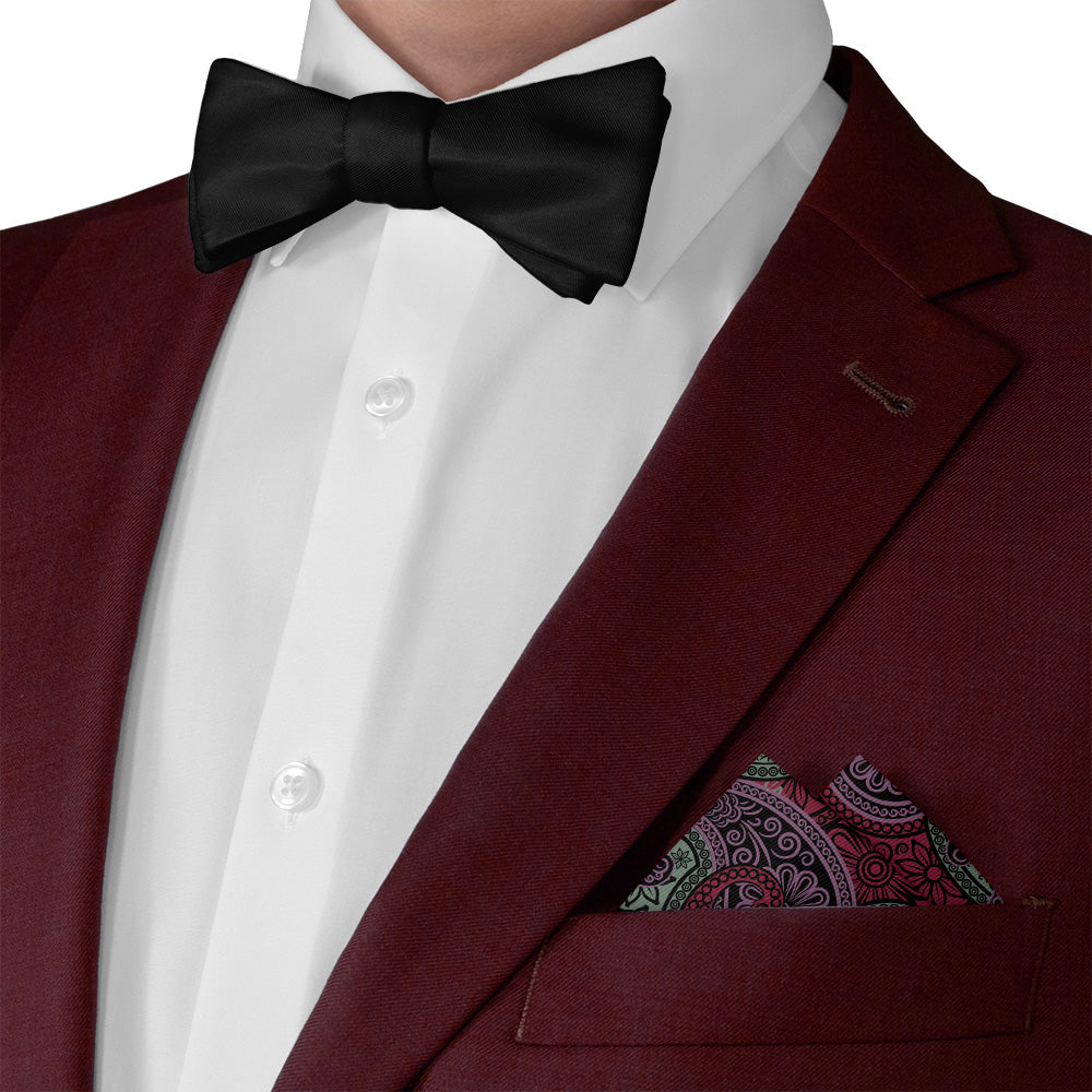 Sebastian Paisley Pocket Square - Matching Bow Tie - Knotty Tie Co.