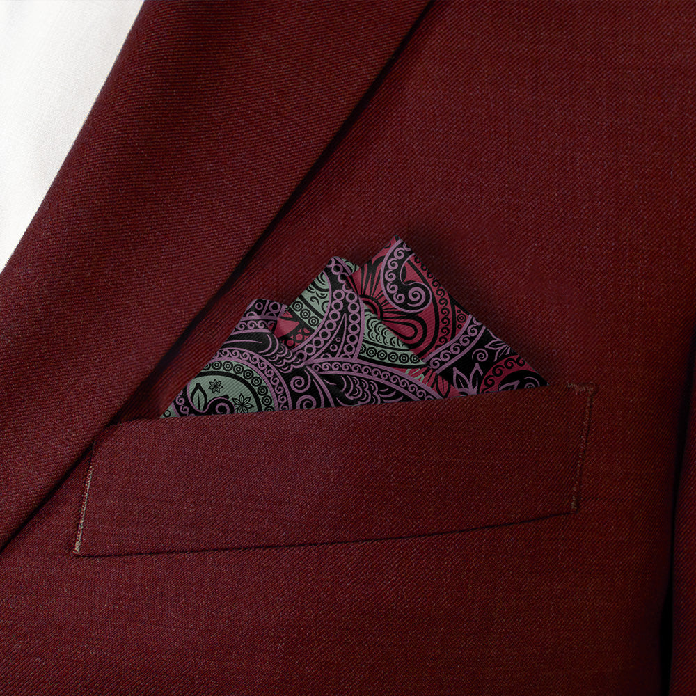 Sebastian Paisley Pocket Square - Stairs Fold - Knotty Tie Co.