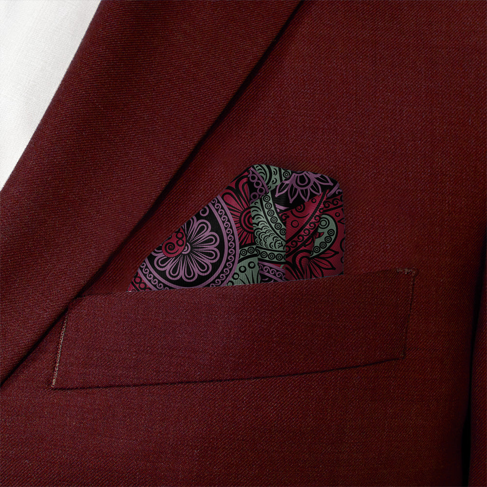 Sebastian Paisley Pocket Square - Wave Fold - Knotty Tie Co.